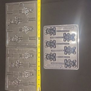 Easter 3 Plastic Candy Molds 2 ABC Teddy Bears 1 Teddy Bear with place for stick